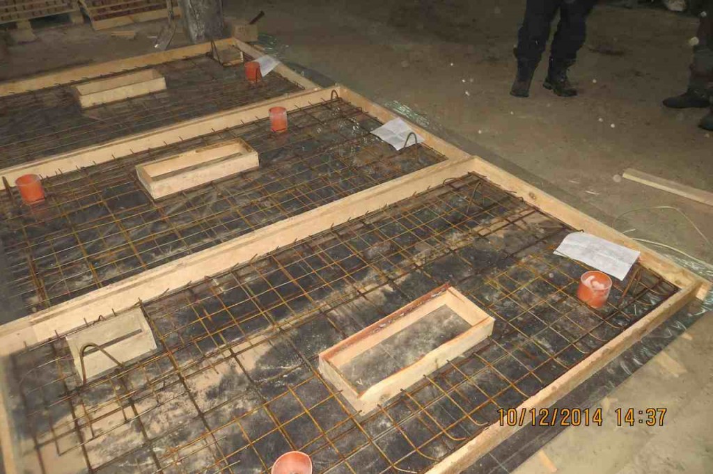 Mould for concrete floor in bathroom area